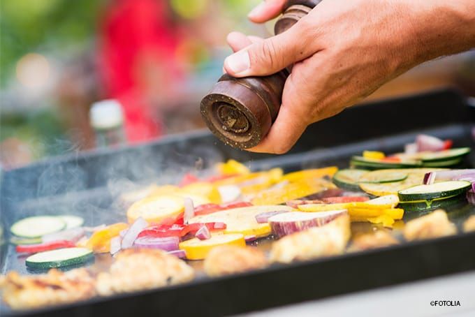 Gemüse grillen auf der Plancha