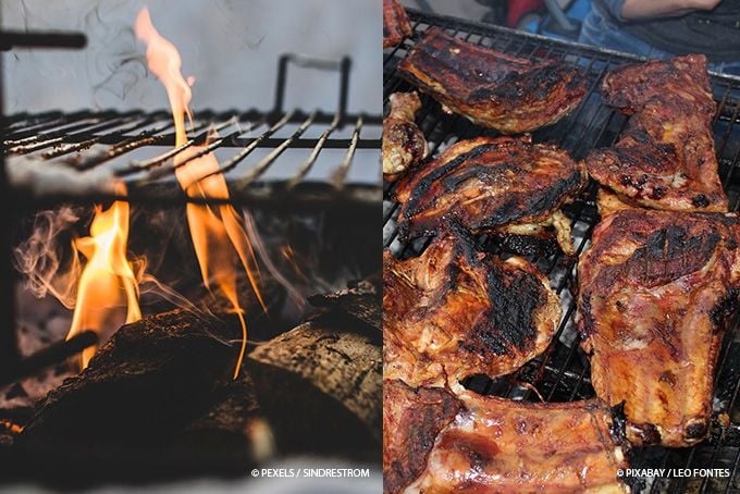 Verbranntes Fleisch auf dem Grill