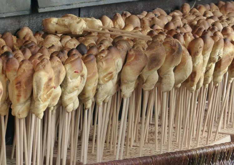 Weihnachtsmarkt Garten - Stockbrot