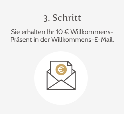 3. Schritt: Sie erhalten Ihren 10 € Willkommens-Präsent in der Wilkommens-E-Mail